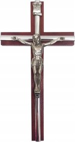 Fa akasztós kereszt h21cm Cseresznye betéttel