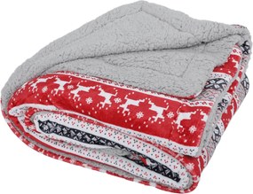 Kétoldalas bárány takaró, téli motívum, 150x200, RENIFE