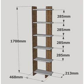 könyvespolc Order - White, Walnut