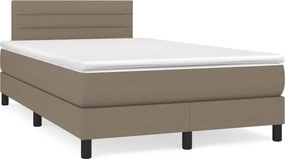 vidaXL tópszínű szövet rugós ágy matraccal 120 x 200 cm