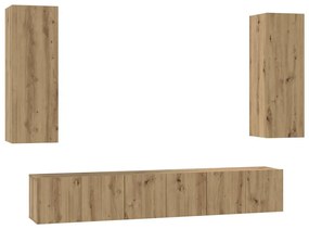 TV szekrény garnitúra 5 pcs kézműves tölgy 30.5 x 30 x 90 cm