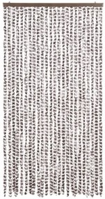 tópszínű és fehér zsenília rovarfüggöny 100 x 200 cm