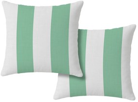 2 darabos dekoratív párnahuzat készlet STRIPES 45x45 cm, fehér-zöld