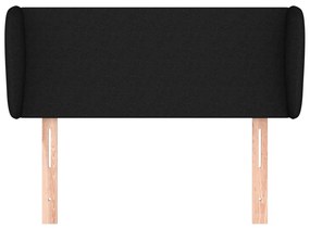 fekete szövet fejtámla szárnyakkal 93x23x78/88 cm