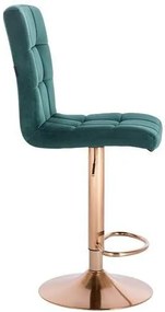 HR7009 Sötétzöld modern velúr szék arany lábbal