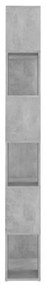 betonszürke szerelt fa térelválasztó könyvszekrény 60x24x186 cm