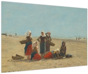 Kép - Eugène Boudin, Women on the Beach at Berck, reprodukciók (90x60 cm)