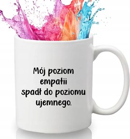 Bögre Fehér 330 ml Kerámia Ajándék Humor Vicces Minta Empátia Szint