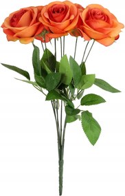 Csokor 9 Rózsa 44CM Narancssárga Színű Művirág Nád Kompozíció