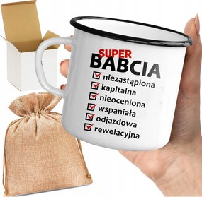 Bögre_emalin Nyomott Mintás Nagymama Ajándék Nagymama