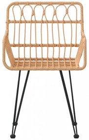 2 db fekete PE rattan karfás kerti szék 56 x 64 x 80 cm