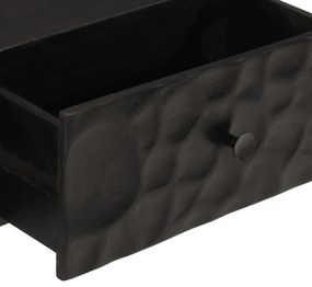 fekete tömör mangófa és vas tálalóasztal 90 x 30 x 76 cm