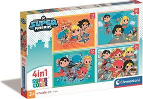 DC Super Hero Mini-mates 4 az 1-ben puzzle Clementoni