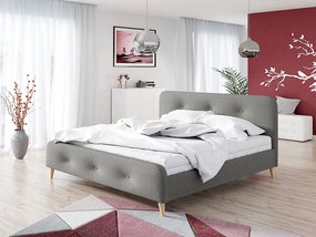 Franciaágy 140 cm Lomaha New (szürke) (ágyráccsal). 1104167