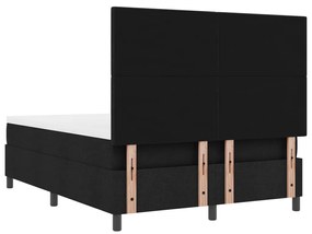 Rugós ágy matraccal és LED világítással, fekete színben, 160 x 200 cm-es szövet