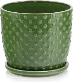 Kerámia Virágcserép Állvánnyal 13 x 12 cm Zöld