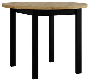 Asztal Victorville 355Artisan tölgy, Fekete, 76cm, Hosszabbíthatóság, Laminált forgácslap, Fa