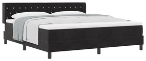 Boxspring Ágy Matrac Alappal Fekete 180x200 cm Bársonyos