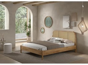 Natúr színű tölgyfa franciaágy ágyrács nélkül 160x200 cm Olive Rotan – Vipack