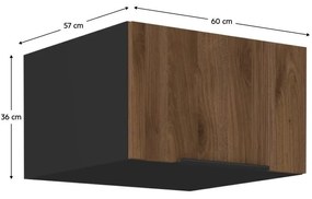 Felső konyhaszekrény Monzesa 60 NAGU 36 1F (okapi dió + fekete) . 1096951
