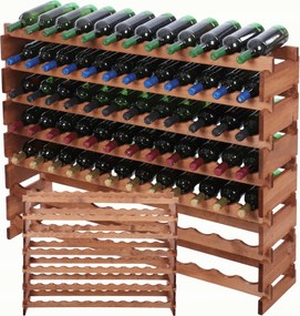 Könyvespolc 84 palackhoz moduláris bortartó állvány 7x12 építs úgy, mint az összecsukható építőkockák