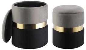 Eglo 424021 - KÉSZLET 2x Taburet MASHIKE átm. 31,5/36 cm szürke/fekete/arany