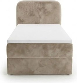 Kárpitozott boxspring ágy FORENA 90x200 cm bézs Matrac: Bonell rugós matrac