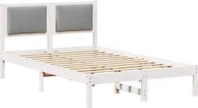 vidaXL Ágykeret fejtámlával Világosszürke 120 x 200 cm Tömör fenyőfa