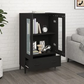 fekete szerelt fa magasszekrény 70 x 31 x 115 cm