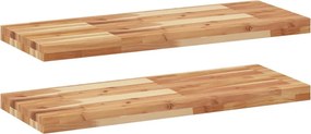 vidaXL 2 db olajbevonatú tömör akácfa függőpolc 80 x 30 x 4 cm