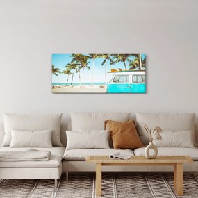 Kép - Vintage furgon a tengerparton (120x50 cm)