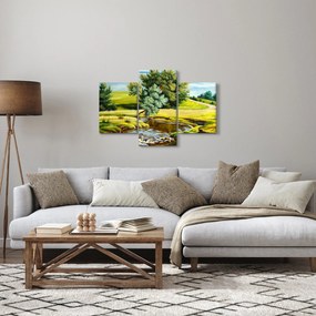Kép - folyó a rétek között,, olajfestmény (90x60 cm)
