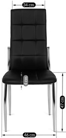 Fekete Eco-bőr Étkezőszék. MOLLY