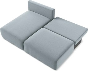 Kék bársony kinyitható-tárolóhelyes sarokkanapé (bal oldali-heverő résszel) Kalena – Makamii