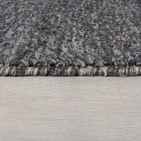 Sötétszürke kézi szövésű gyapjúkeverék futószőnyeg 60x230 cm Minerals – Flair Rugs