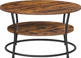 Dohányzóasztal kerek koktélasztal polccal ipari design