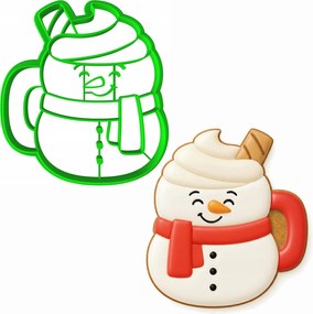 Karácsonyi Mézeskalács Forma Karácsonyra Hóember Bögre 8cm