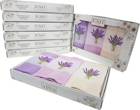 EMI levendula mintás, gofri szerkezetű konyharuha