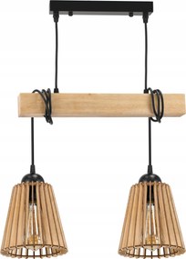 Mennyezeti Lámpa Függő Led Fa Gerenda 2x E27 Csillár Fa Kúp