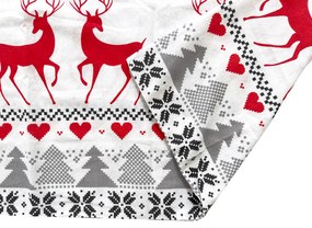 Flanel ágynemű DEER DREAMS fehér Ágyneműhuzat mérete: 2 db 70 x 90 cm | 200 x 220 cm