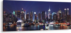 Kép - New York-i felhőkarcolók megvilágítva (120x50 cm)