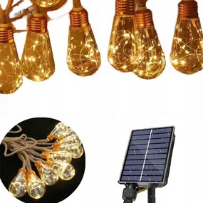 7,8M LED-es napelemes kerti girland 16 x Led izzók SuperLED napelemes labdák