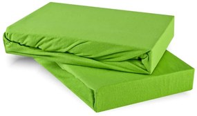 EMI zöld 100% pamutjersey gumis lepedő, 90x200-as lap