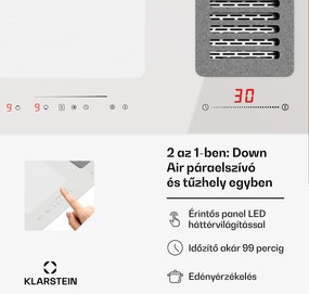 Klarstein Full House 77 Down Air System, indukciós tűzhely + páraelszívó, 477 m³/h, A energiahatékonysági osztály