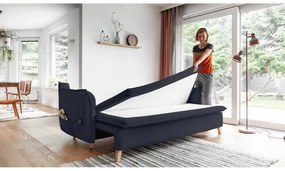 Sötétszürke-antracitszürke kinyitható kanapé 225 cm Charming Charlie – Miuform