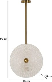 Aranyszínű függőlámpa üveg búrával Glass – Mauro Ferretti