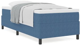 Box Spring Ágy Matraccal Kék Kordbársony Szövet 90 x 190 cm