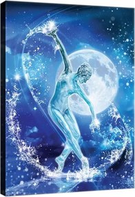 Vászonkép 60x80 Tánc mozgás víz hold éjszaka energia fény csillagok művészet