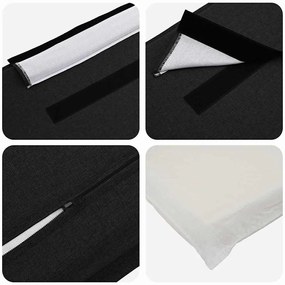 Kárpitozott fejtámla Természetes és fekete 160 cm Tömör fenyőfa