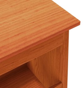 viaszbarna tömör fenyőfa előszoba pad 60x28x45 cm